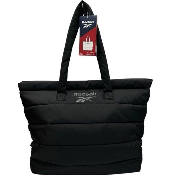 Reebok Handbags - NWT Reebok Beatrice Black Puffer Tote Bag 20.9L
